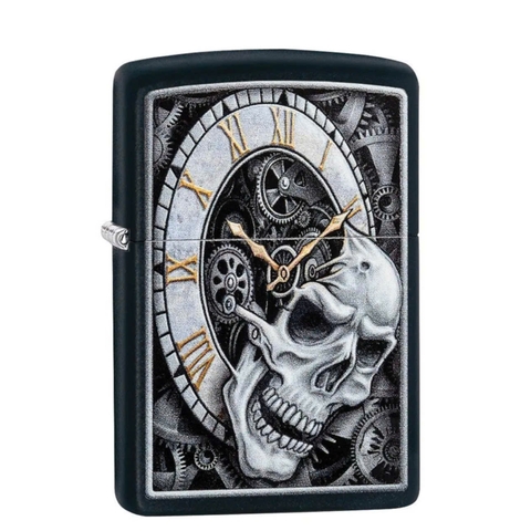 Bật Lửa ZIPPO - Classic - Skull Clock Design (Đồng Hồ Đầu Lâu)