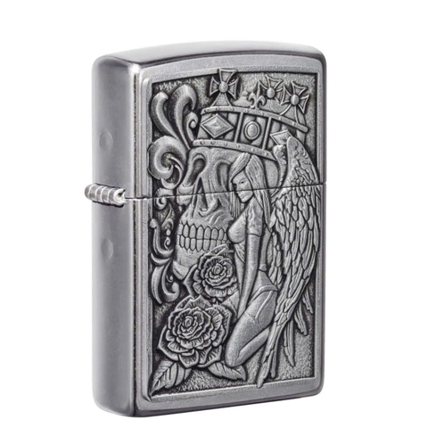 Bật Lửa ZIPPO - Classic - Skull and Angel Emblem Design (Đầu Lâu Và Thiên Thần)
