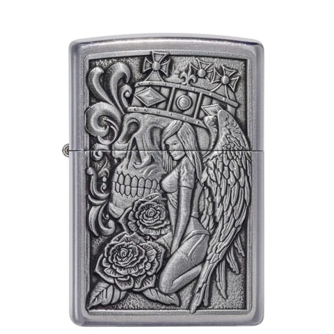 Bật Lửa ZIPPO - Classic - Skull and Angel Emblem Design (Đầu Lâu Và Thiên Thần)