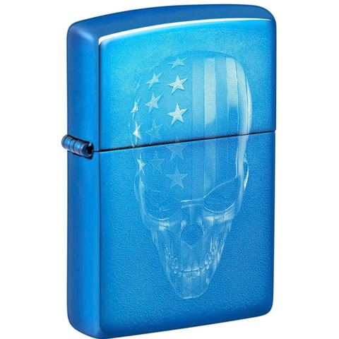 Bật Lửa ZIPPO - Classic - American Skull Design (Đầu Lâu Cờ Mỹ)