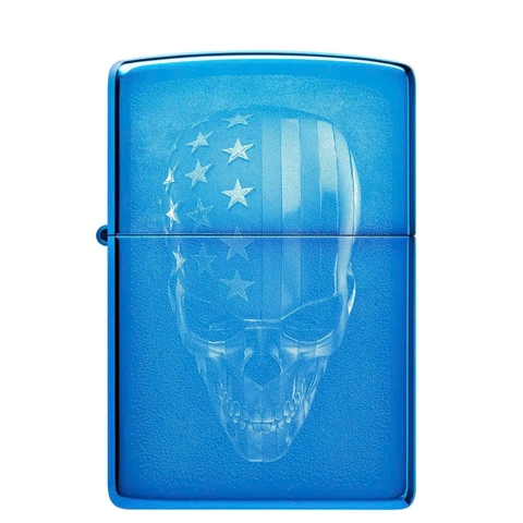 Bật Lửa ZIPPO - Classic - American Skull Design (Đầu Lâu Cờ Mỹ)