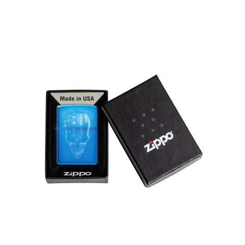 Bật Lửa ZIPPO - Classic - American Skull Design (Đầu Lâu Cờ Mỹ)