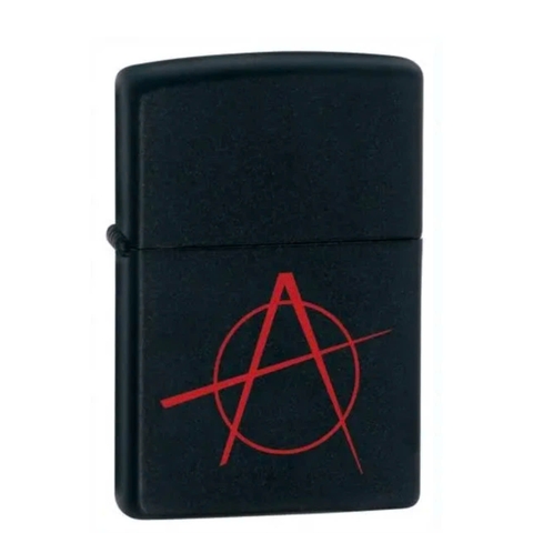 Bật Lửa ZIPPO - Classic - Anarchy Black Matte (Logo Chữ A Nền Đen)