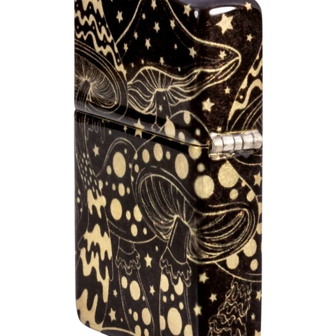 Bật Lửa ZIPPO - Classic - Mushroom Drift Design (Nấm Vàng Nền Đen)