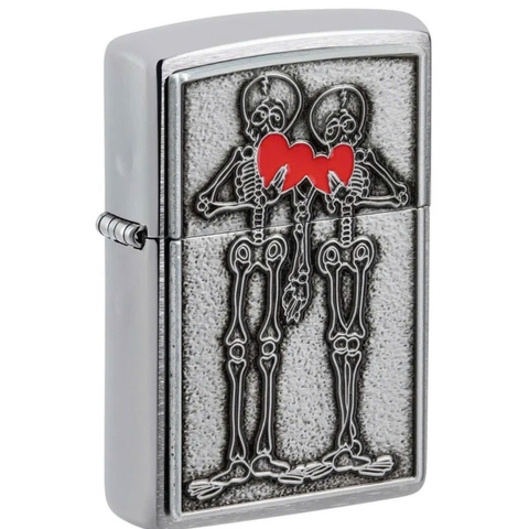 Bật Lửa ZIPPO - Classic - Couple Love Emblem Design (Cặp Đôi Xương)