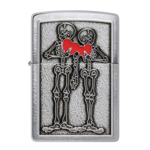 Bật Lửa ZIPPO - Classic - Couple Love Emblem Design (Cặp Đôi Xương)