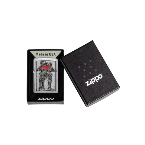 Bật Lửa ZIPPO - Classic - Couple Love Emblem Design (Cặp Đôi Xương)