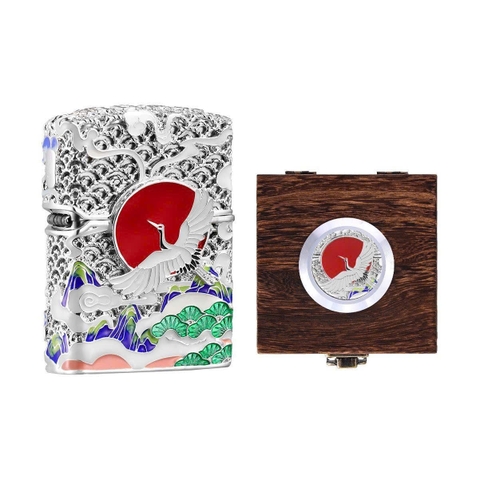 Zippo - Bản Độ - Hạc Trắng
