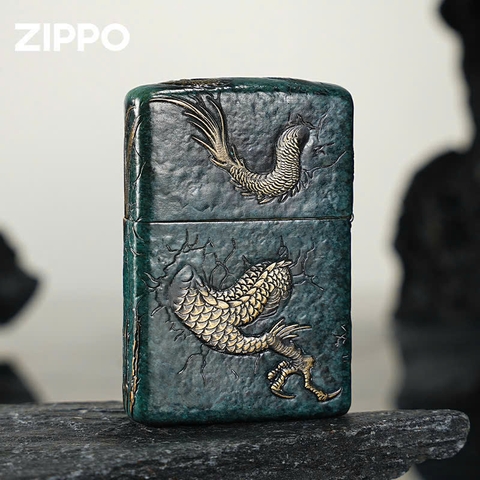 Zippo - Bản Độ - Rồng Vàng Nền Đen