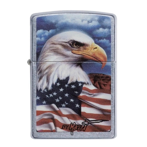Bật Lửa ZIPPO - Classic - Mazzi® (Đại Bàng Và Lá Cờ Mỹ)