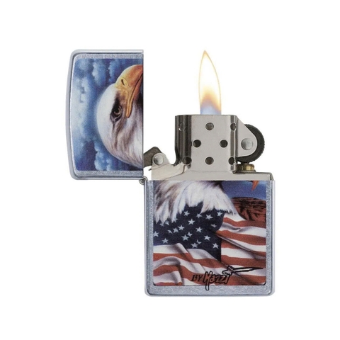 Bật Lửa ZIPPO - Classic - Mazzi® (Đại Bàng Và Lá Cờ Mỹ)