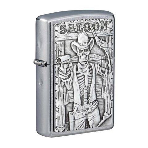 Bật Lửa ZIPPO - Classic - Saloon Skull Emblem Design (Đầu Lâu Cao Bồi)