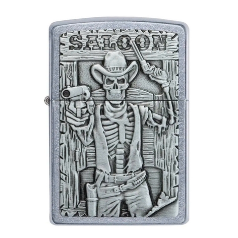 Bật Lửa ZIPPO - Classic - Saloon Skull Emblem Design (Đầu Lâu Cao Bồi)