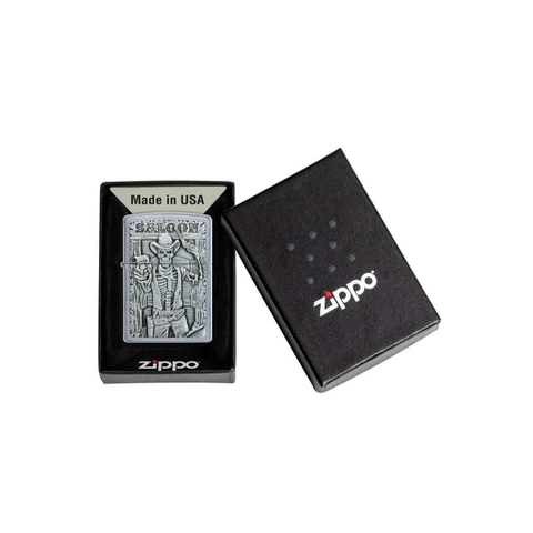 Bật Lửa ZIPPO - Classic - Saloon Skull Emblem Design (Đầu Lâu Cao Bồi)