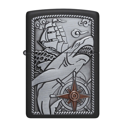 Bật Lửa ZIPPO - Classic - Ship Shark Emblem Design (Cá Mập)