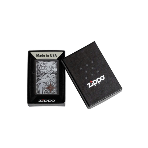 Bật Lửa ZIPPO - Classic - Ship Shark Emblem Design (Cá Mập)