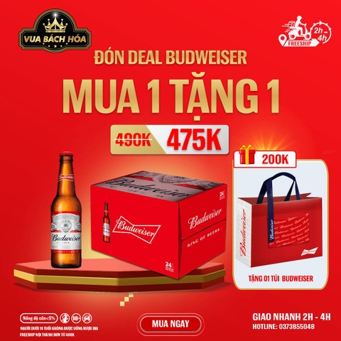 Thùng 24 Chai Bia Budweiser 330ml