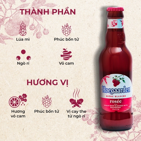 Thùng 24 Chai Bia Hoegaarden Rosée 248ml