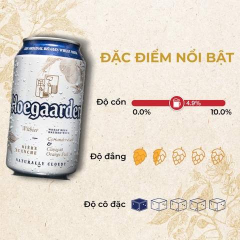 Thùng 12 Lon Bia Hoegaarden White 500ml