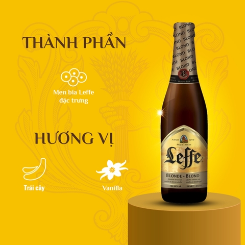 Thùng 24 chai Bia Leffe Blonde 330ml