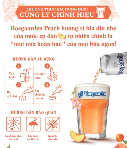 Thùng 12 Lon Bia Hoegaarden Peach 500ml