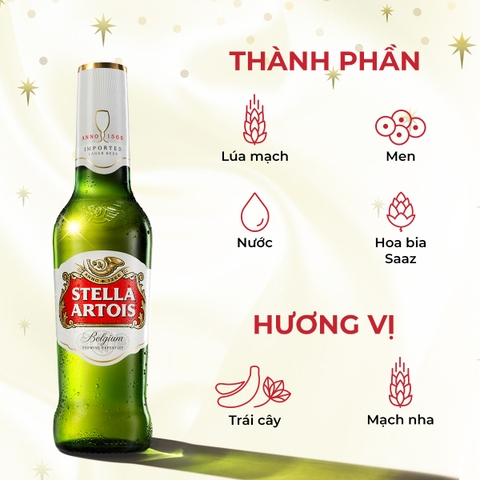 Thùng 24 Chai Bia Stella Artois 330ml