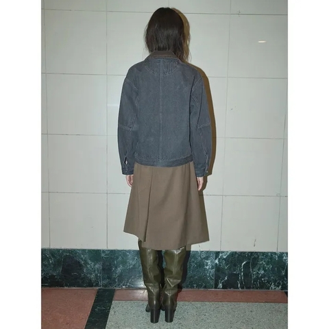 Áo Khoác Denim Corduroy Collar