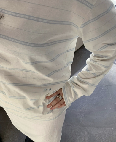 Áo Len Mỏng Kẻ Xanh