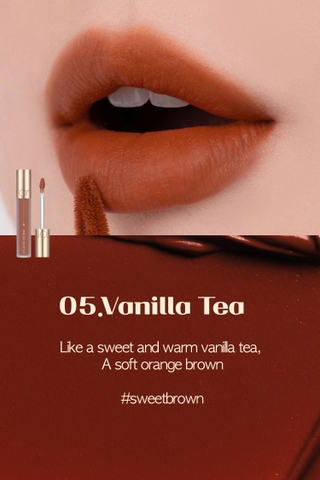 Son Kem Lì Mịn Mượt Như Nhung Romand Milk Tea Velvet Tint Ver 2 4.4g