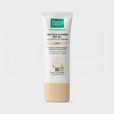 Kem Chống Nắng Làm Đều Màu Da Martiderm The Originals Proteos Screen SPF50+ Color Fluid Cream Light 40ml
