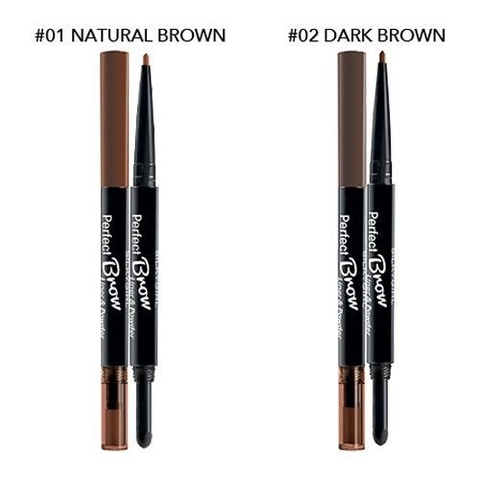 Chì Định Hình Mày Silkygirl Perfect Brow Liner & Powder - 01 Natural Brown 0.6g