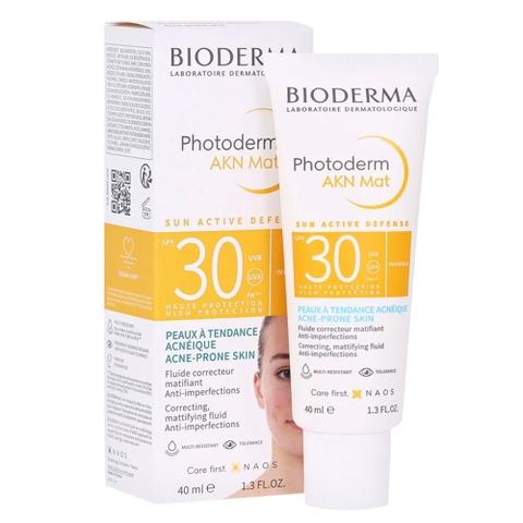 Kem Chống Nắng Bioderma Photoderm AKN Mat Dành Cho Da Dầu, Mụn SPF30