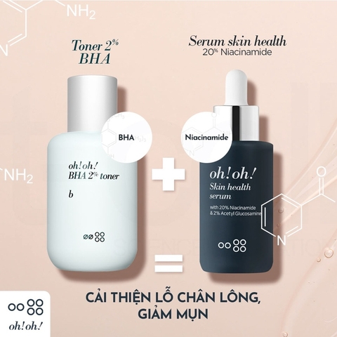 Toner oh!oh! 2% BHA  Tẩy Tế Bào Chết, Làm Sạch 75ml