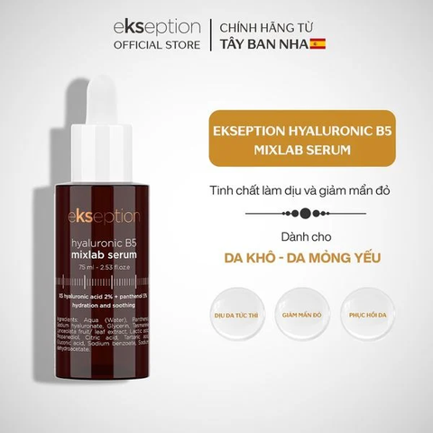 Serum Ekseption Hyaluronic B5, HA + 5% B5 Dưỡng Ẩm Phục Hồi Da 75ml