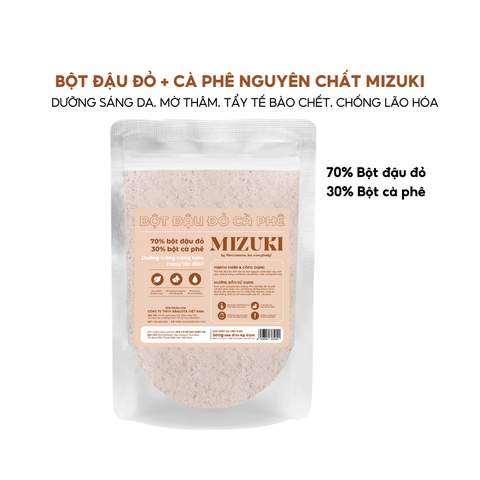 Bột Đậu Đỏ Cà Phê Mizuki 100% Nguyên Chất Giúp Trắng Hồng Nâng Tông 100g