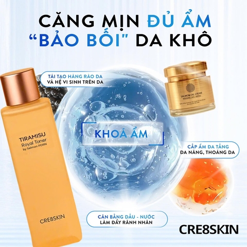 Nước Cân Bằng Tiramisu Toner By Salmon PDRN Cre8skin 250ml