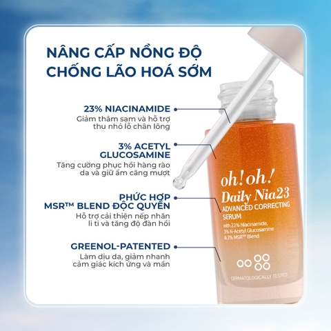 Tinh Chất Hỗ Trợ Sáng Da Giúp Giảm Thâm Nám oh!oh! Daily Nia23 Advanced Correcting Serum 30ml