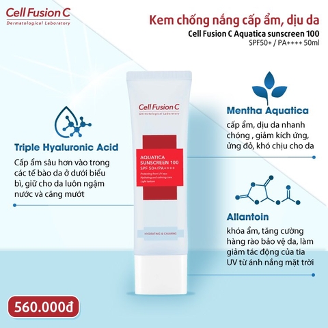Kem Chống Nắng Cell Fusion C Aquatica Sunscreen 100 Cấp Ẩm Dịu Da
