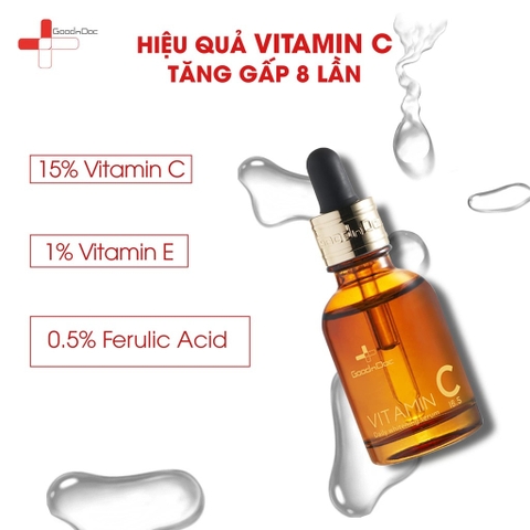 Serum GoodnDoc Vitamin C-16.5 Daily Whitening Serum Dưỡng Sáng, Mờ Thâm Nám 30ml