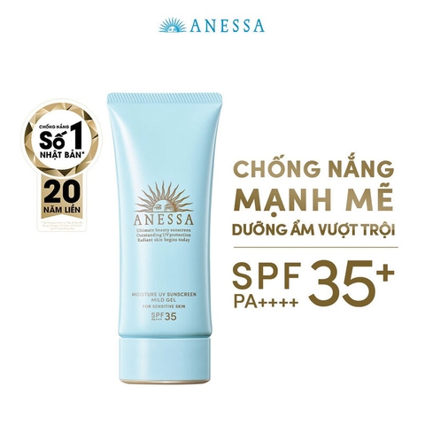 Gel Chống Nắng Anessa Moisture UV Sunscreen Mild Dịu Nhẹ Cho Da Nhạy Cảm & Trẻ Em SPF35 PA+++