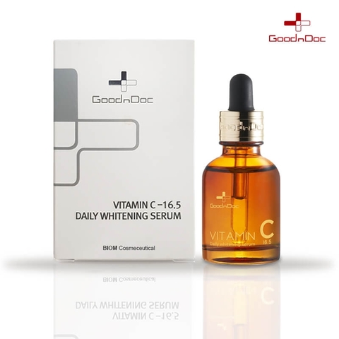 Serum GoodnDoc Vitamin C-16.5 Daily Whitening Serum Dưỡng Sáng, Mờ Thâm Nám 30ml