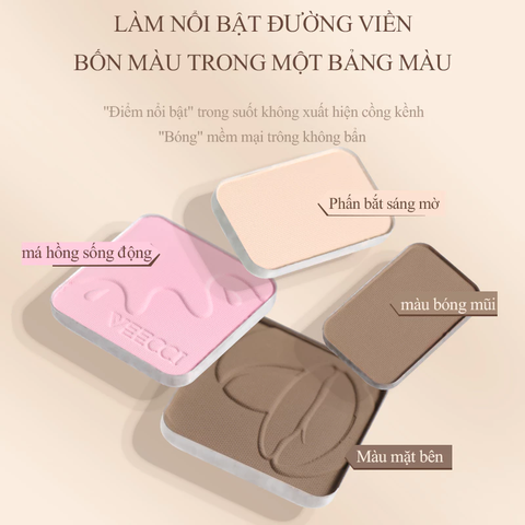 Bảng Phấn Bắt Sáng Và Tạo Khối Veecci Tự Nhiên Lâu Trôi Chống Nước 8g