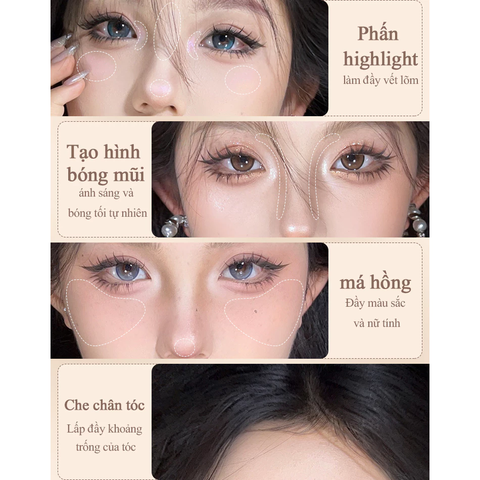 Bảng Phấn Bắt Sáng Và Tạo Khối Veecci Tự Nhiên Lâu Trôi Chống Nước 8g