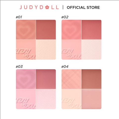 Bảng Phấn Má Hồng Bắt Sáng Judydoll 4 Ô Tông Lì 9g