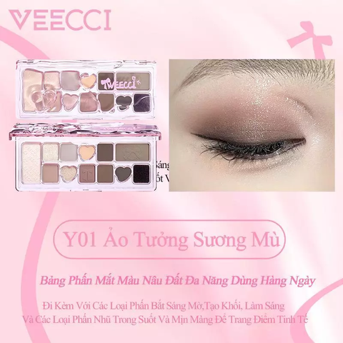 Bảng Phấn Mắt Veecci 11 Ô Ánh Ngọc Trai Lì Đa Chức Năng 9.3g