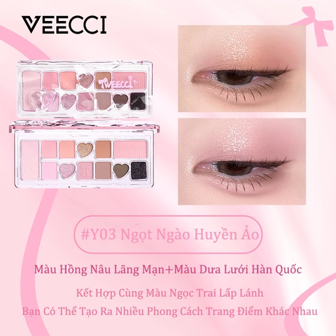 Bảng Phấn Mắt Veecci 11 Ô Ánh Ngọc Trai Lì Đa Chức Năng 9.3g