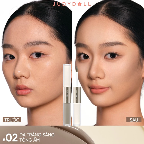 Kem Bắt Sáng & Tạo Khối 2 Đầu JUDYDOLL Liquid Highlighter & Contour Duo Lâu Trôi 4.8g