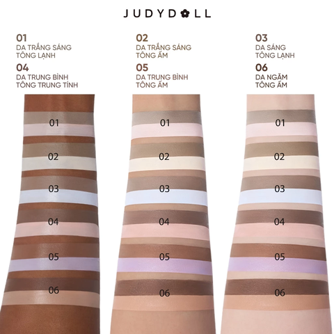 Kem Bắt Sáng & Tạo Khối 2 Đầu JUDYDOLL Liquid Highlighter & Contour Duo Lâu Trôi 4.8g