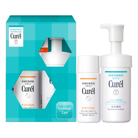 Combo Curél (Sữa Chống Nắng UV SPF50+ PA+++ 60ml Tặng Sữa Rửa Mặt Cấp Ẩm Chuyên Sâu Dạng Bọt 90ml)