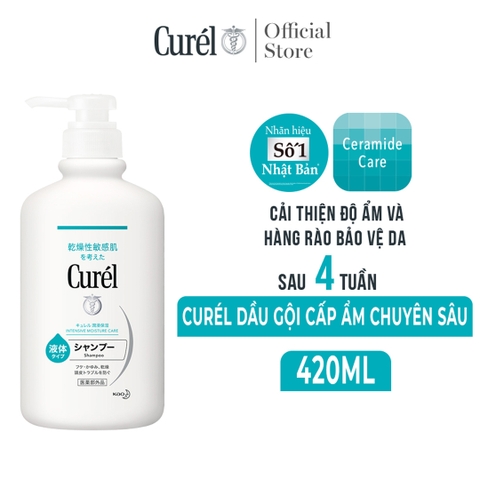 Dầu Gội Curél Intensive Moisture Care Shampoo Cấp Ẩm Chuyên Sâu Cho Tóc & Da Đầu 420ml
